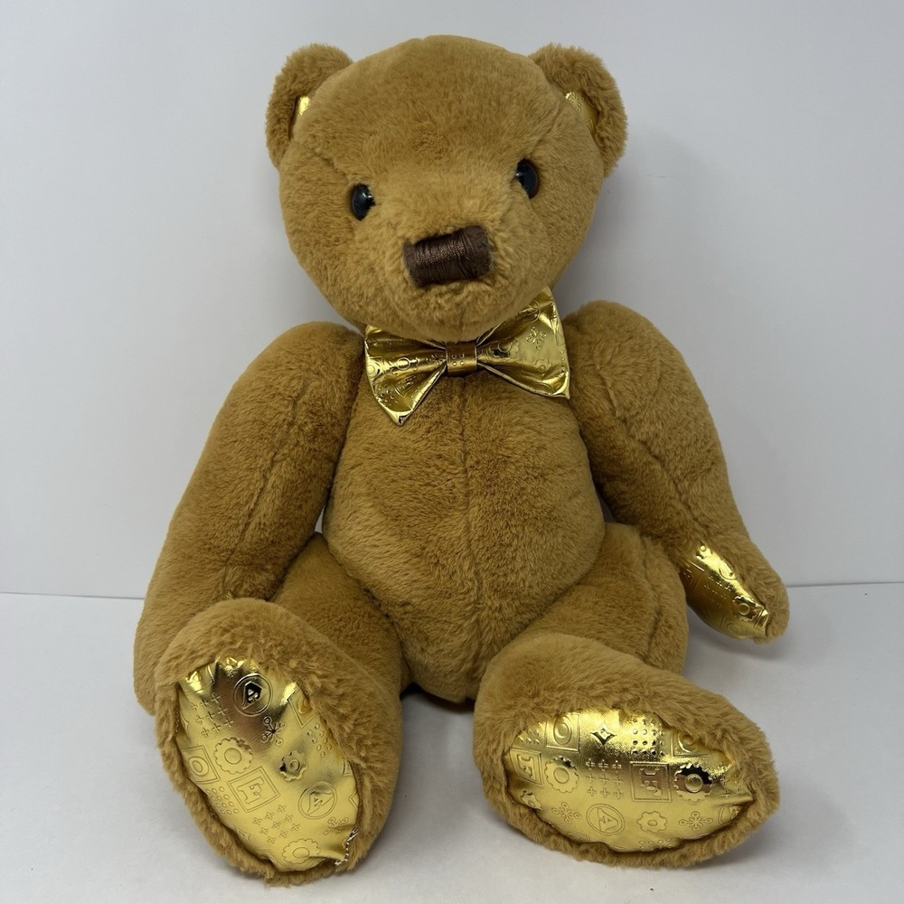 FAO SCHWARZ 160th Anniversary Bear Plush w/ Gold Monogram Stuffed Animal Toy